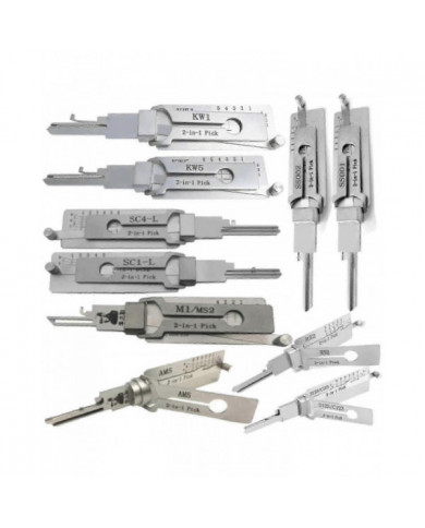 Original 2en1 Lishi Sc1 Sc4 Kw1 Kw5 Am5 M1/ms2 Ss001 Nsn14 Cy24V.2 Fo38 Gm37GM39