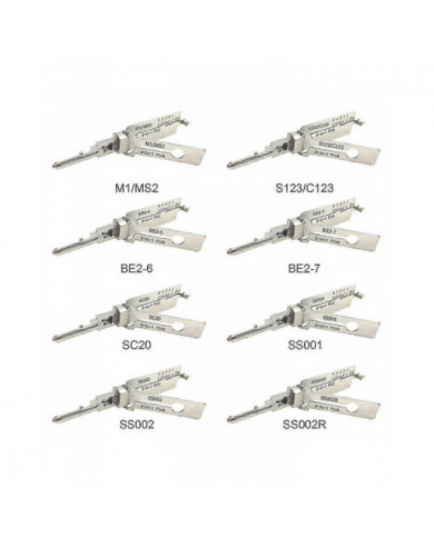 Original 2en1 Lishi Sc1 Sc4 Kw1 Kw5 Am5 M1/ms2 Ss001 Nsn14 Cy24V.2 Fo38 Gm37GM39