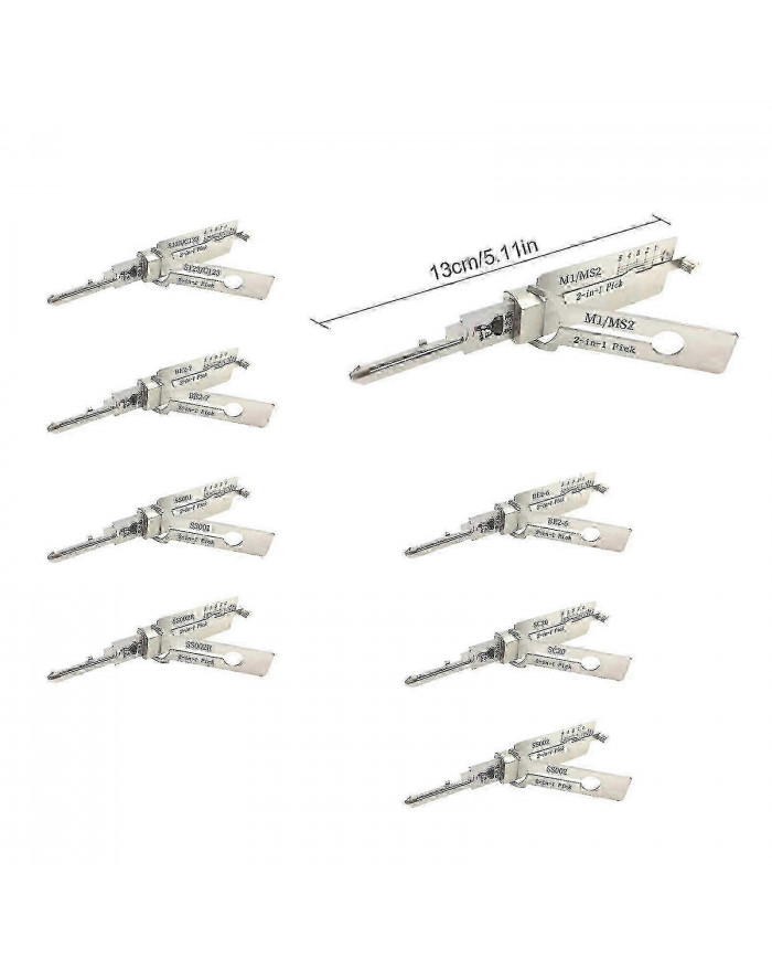 Original 2en1 Lishi Sc1 Sc4 Kw1 Kw5 Am5 M1/ms2 Ss001 Nsn14 Cy24V.2 Fo38 Gm37GM39