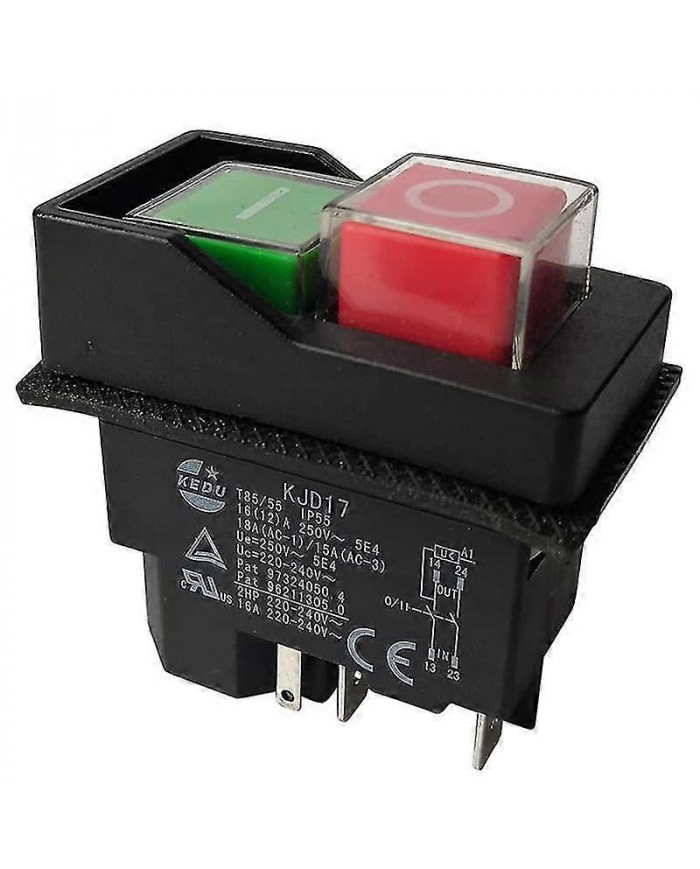Interrupteurs électromagnétiques Interrupteurs à bouton-poussoir pour outils de jardin KJD17 220V 5 broches - Bornes