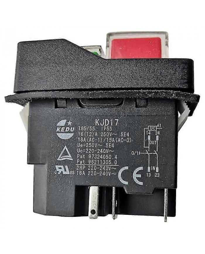 Interrupteurs électromagnétiques Interrupteurs à bouton-poussoir pour outils de jardin KJD17 220V 5 broches - Bornes