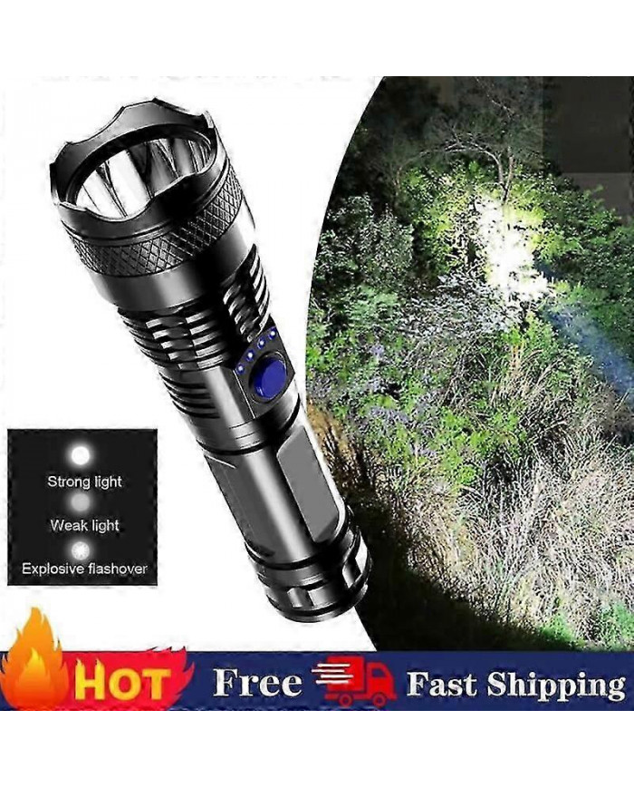 1000000 Lumens Lampe de poche tactique à LED super lumineuse Lampe de travail à LED rechargeable*