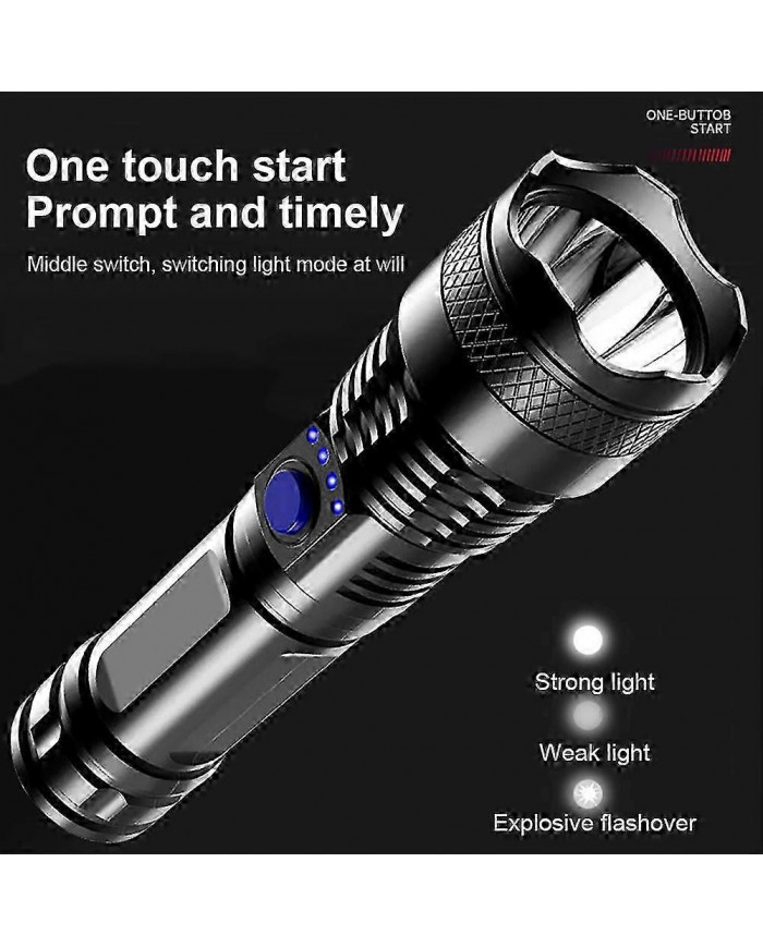 1000000 Lumens Lampe de poche tactique à LED super lumineuse Lampe de travail à LED rechargeable*