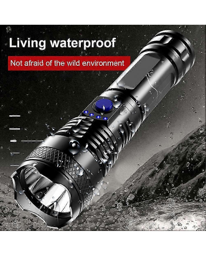 1000000 Lumens Lampe de poche tactique à LED super lumineuse Lampe de travail à LED rechargeable*