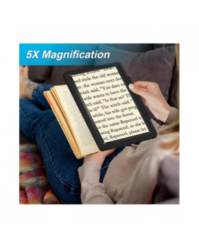 5x loupe pour la lecture, loupe grande et légère fournir une zone de visualisation pleine page, loupe portative [...]