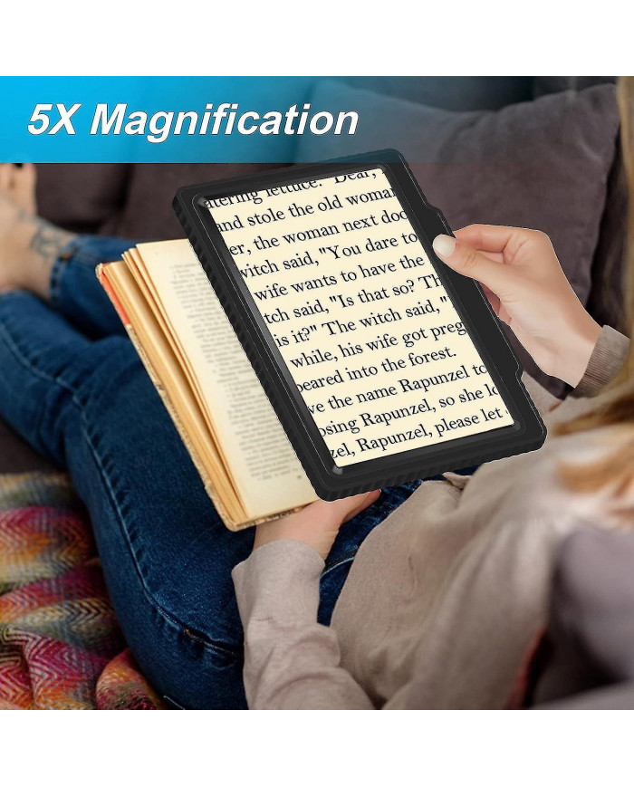 5x loupe pour la lecture, loupe grande et légère fournir une zone de visualisation pleine page, loupe portative [...]