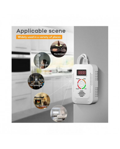 Détecteur de gaz naturel et détecteur de monoxyde de carbone CO,Moniteur de détecteur de gaz combustible pour Co, Metha