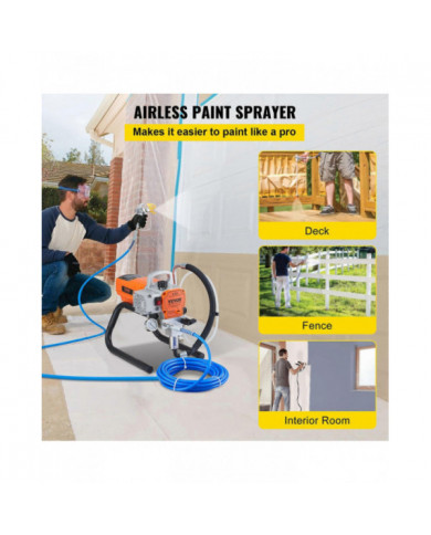 Pulvérisateur de peinture murale Pro Airless, kit de pistolet de pulvérisation électrique 1800W, pression de [...]