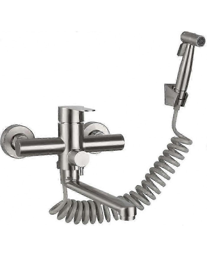 Robinet de cuisine à poignée unique monté au mur avec douche à main, avec pistolet de pulvérisation, évier de [...]