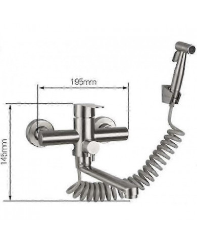 Robinet de cuisine à poignée unique monté au mur avec douche à main, avec pistolet de pulvérisation, évier de [...]