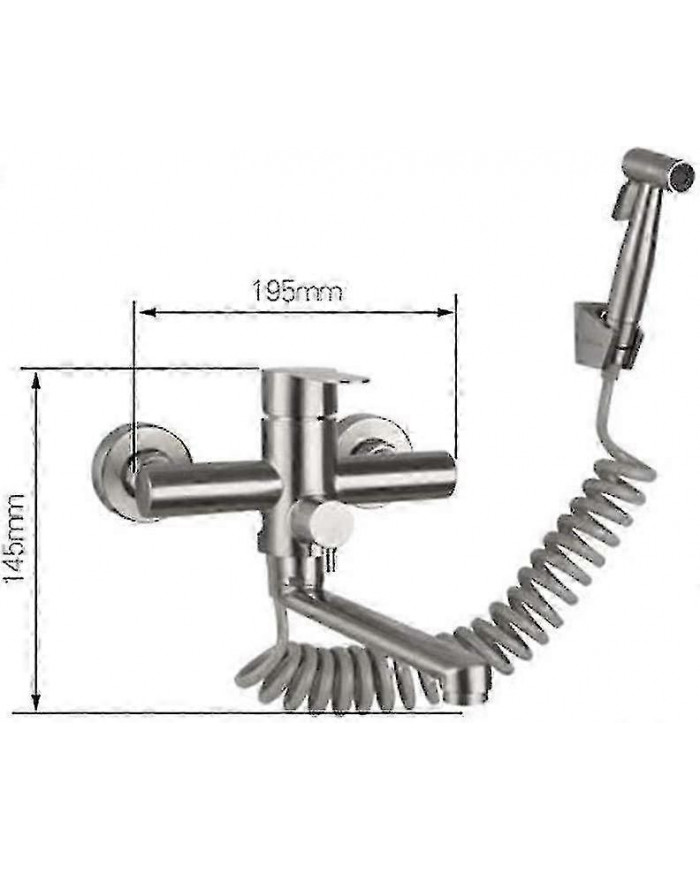 Robinet de cuisine à poignée unique monté au mur avec douche à main, avec pistolet de pulvérisation, évier de [...]