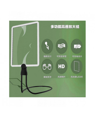 Loupe mains libres rechargeable avec lumière et support 5x loupe cou porter une loupe pour les personnes âgées [...]