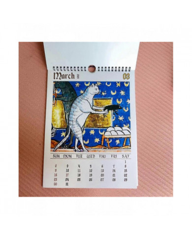 Calendrier médiéval chat 2025 Étrange chat médiéval calendrier mural 2025 laide chat médiéval calendrier 12 mois