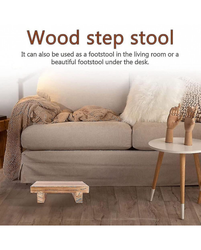 Tabouret en bois pour adultes, tabouret de lit pour lits hauts, cuisine, salle de bain, placard, grande étape en bois s