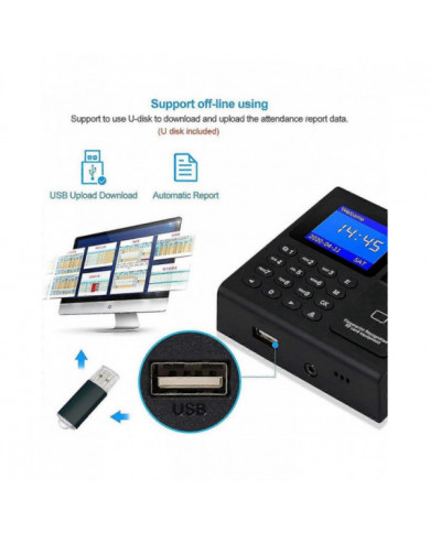 Horloge de mot de passe d’empreinte digitale de machine de pointage pour l’employé avec balayage du doigt, RFID et [...]