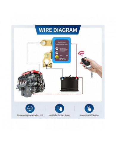 Interrupteur de déconnexion de batterie à distance 12V 240A, interrupteur de mise hors tension automatique Voiture [...]