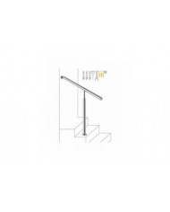 Rampe d’escalier extérieure Pas de main courante Rail en acier inoxydable 2 Étape 80x90cm Mur