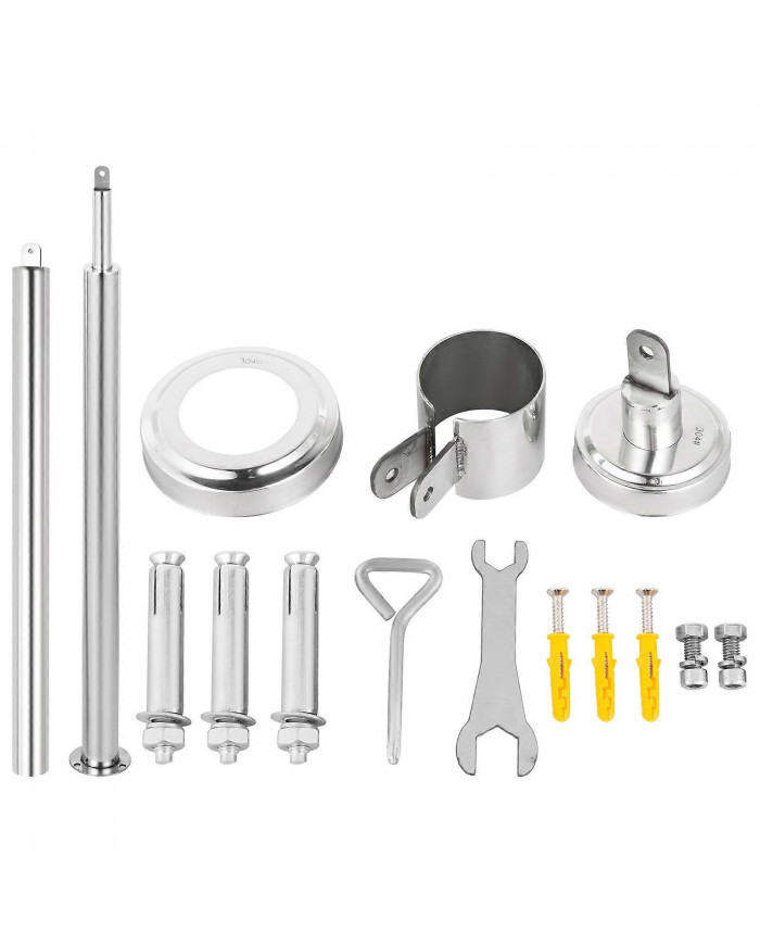 Rampe d’escalier extérieure Pas de main courante Rail en acier inoxydable 2 Étape 80x90cm Mur