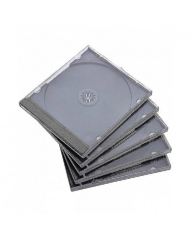 Boîtier CD transparent standard de 25 paquets avec plateau noir assemblé