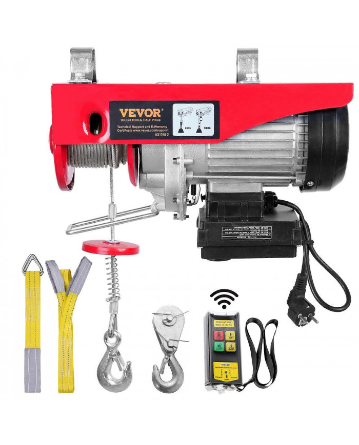 Palan électrique, 1760 lbs, treuil électrique en fil d’acier 1450W 220V avec télécommande sans fil, moteur en [...]