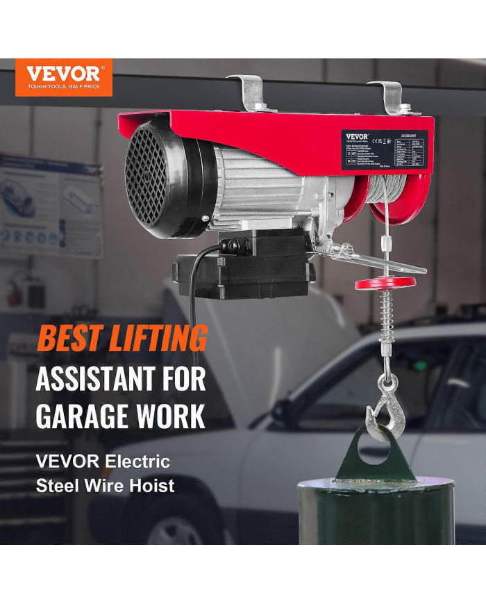 Palan électrique, 1760 lbs, treuil électrique en fil d’acier 1450W 220V avec télécommande sans fil, moteur en [...]