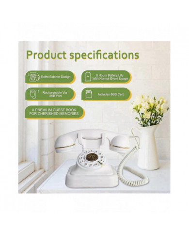 Audio Livre d’Or Téléphone Rétro Style Rotatif Antique Audio Livre d’Or Téléphone Message Message Voix [...]