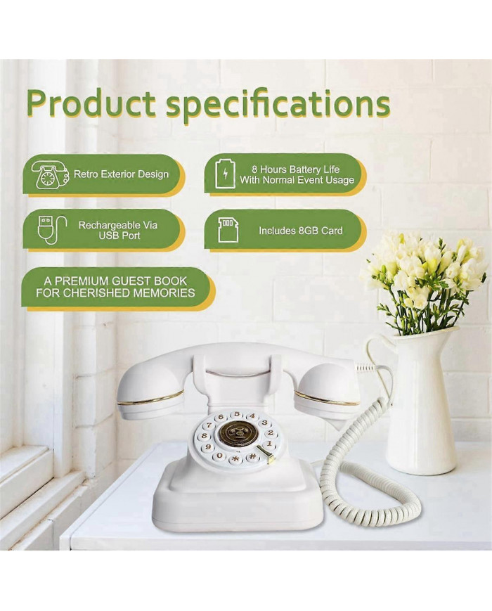 Audio Livre d’Or Téléphone Rétro Style Rotatif Antique Audio Livre d’Or Téléphone Message Message Voix [...]
