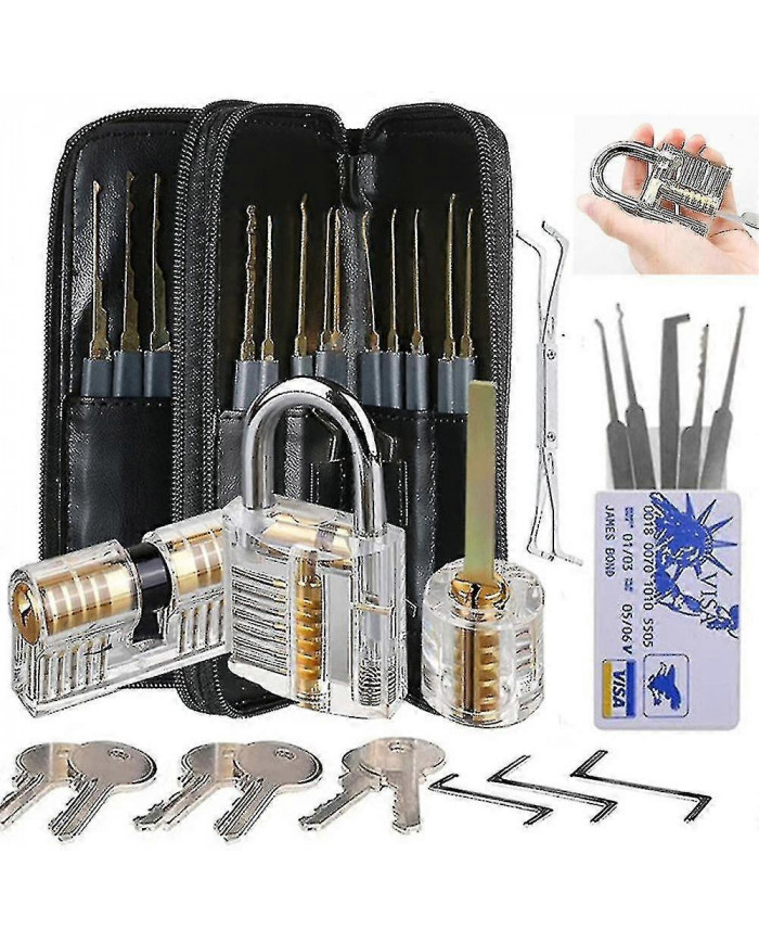 Serrurier Formation Lock Set 30pcs Serrure transparente pour Lockpick Practice Pour débutant