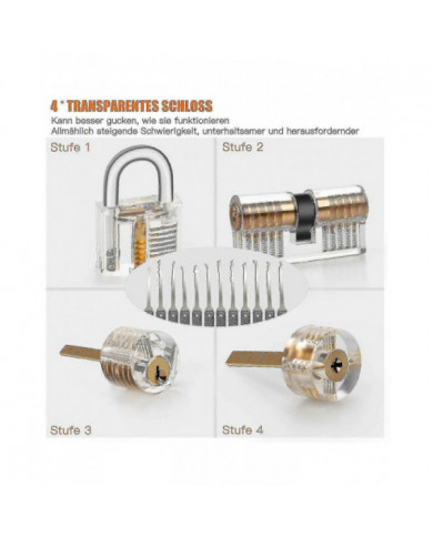 Serrurier Formation Lock Set 30pcs Serrure transparente pour Lockpick Practice Pour débutant