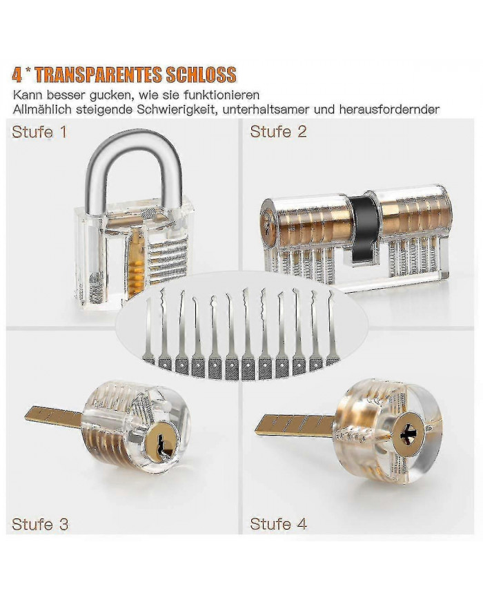 Serrurier Formation Lock Set 30pcs Serrure transparente pour Lockpick Practice Pour débutant