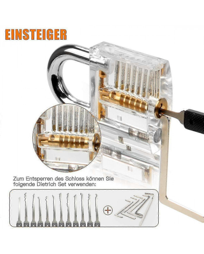 Serrurier Formation Lock Set 30pcs Serrure transparente pour Lockpick Practice Pour débutant