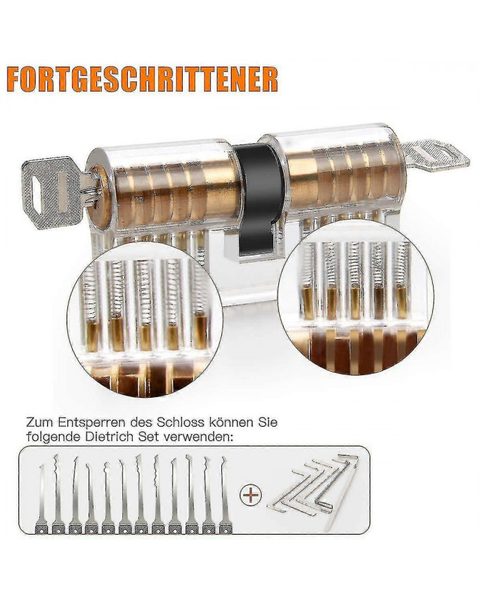 Serrurier Formation Lock Set 30pcs Serrure transparente pour Lockpick Practice Pour débutant