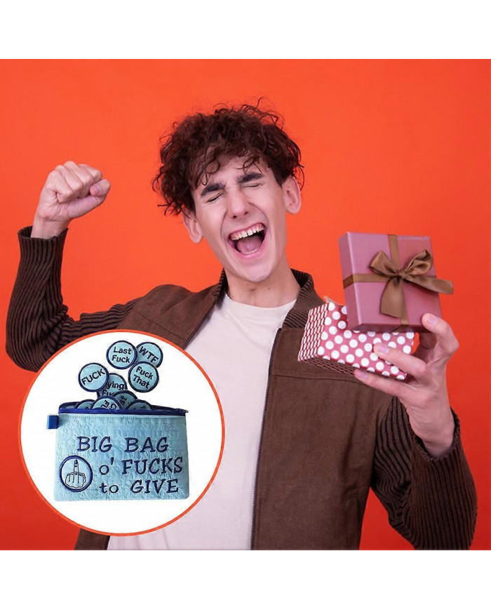 grand sac de f-cks à donner pochette à fermeture éclair drôle nouveauté sac de rangement portable grand cadeau gag