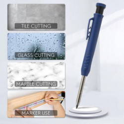 2 Pieces Solid Carpenter Pencil with 14 Refill,Long Nosed Deep Hole with Built-in Sharpener for Woo