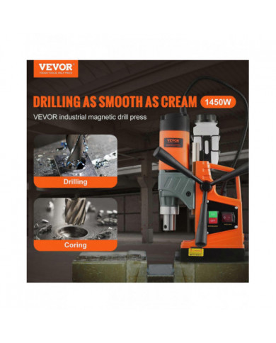 Perceuse magnétique 1450W 12500N Perceuse à colonne magnétique portable 850 tr / min, équipée de 11 forets de [...]