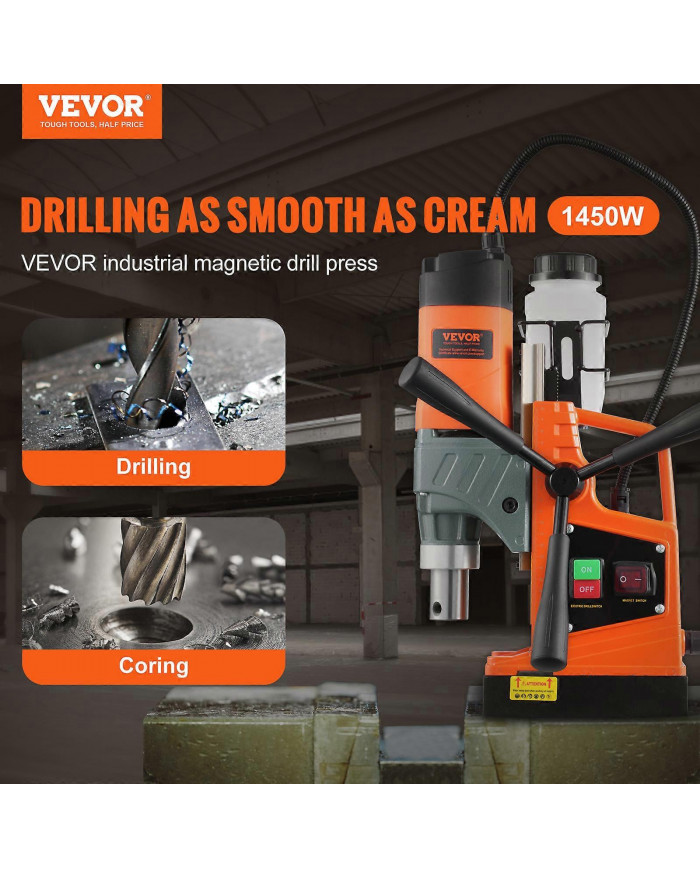 Perceuse magnétique 1450W 12500N Perceuse à colonne magnétique portable 850 tr / min, équipée de 11 forets de [...]