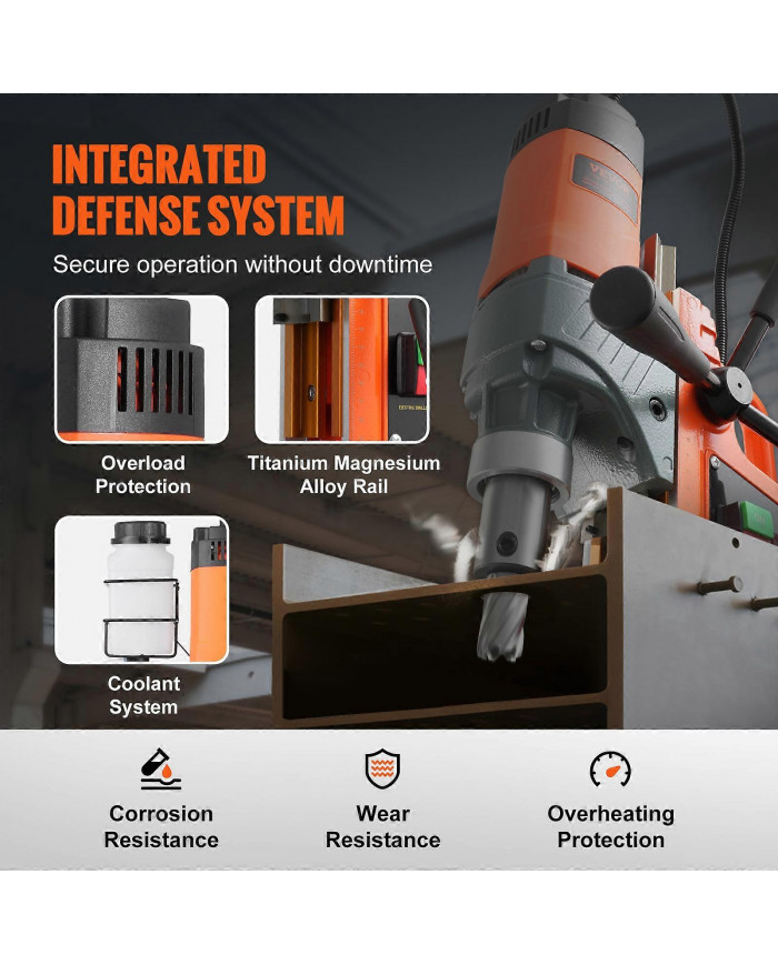 Perceuse magnétique 1450W 12500N Perceuse à colonne magnétique portable 850 tr / min, équipée de 11 forets de [...]
