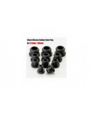 Bouchon de trou encliquetable en caoutchouc de silicone 2,5 mm ~ 30 mm Noir Embouts d’obturation Tube Tuyau