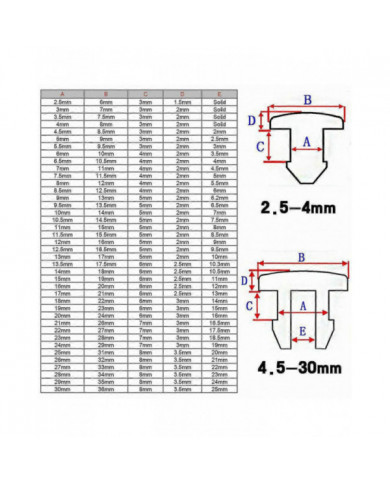 Bouchon de trou encliquetable en caoutchouc de silicone 2,5 mm ~ 30 mm Noir Embouts d’obturation Tube Tuyau