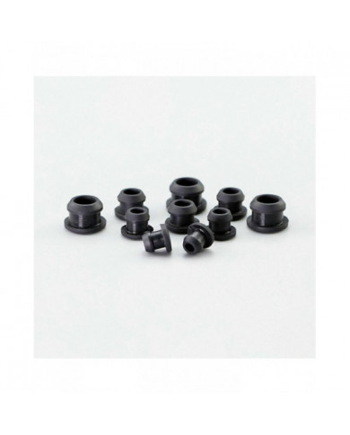 Bouchon de trou encliquetable en caoutchouc de silicone 2,5 mm ~ 30 mm Noir Embouts d’obturation Tube Tuyau