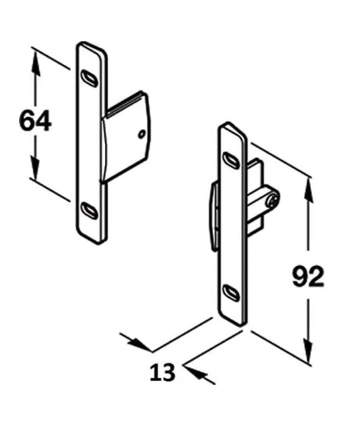 Supports de fixation avant de tiroir Indaux (paquet de 2)