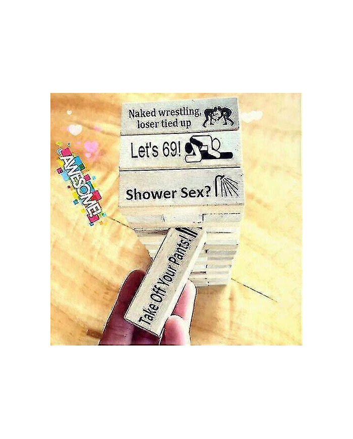 Super coquin Block Tower Jeu Activités de couple et idées de soirée de rendez-vous 48x Blocks-YuJia