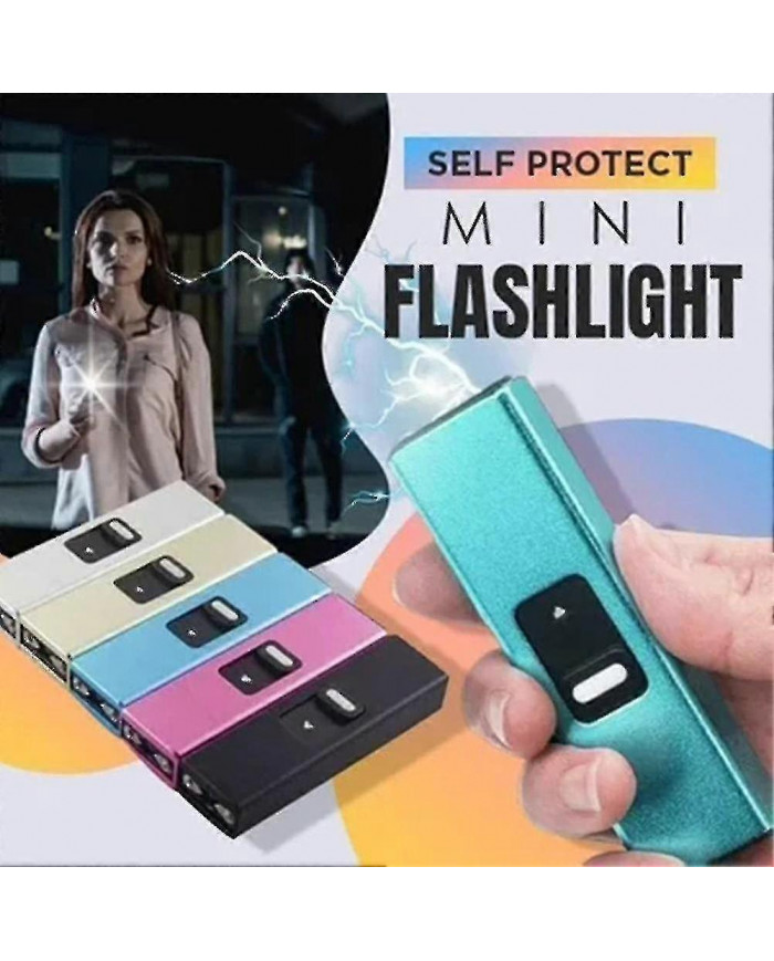 Mini lampe de poche d’autoprotection de choc électrique multifonctionnelle lampe de poche rétractable portable