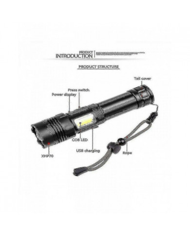 1000000 Lumens Super Lumineux Led Tactique Lampe De Poche Rechargeable Led Lampe De Travail