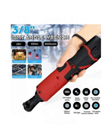 Outil de clé d'angle électrique sans fil 3/8' 12v 90 65nm cliquet droit