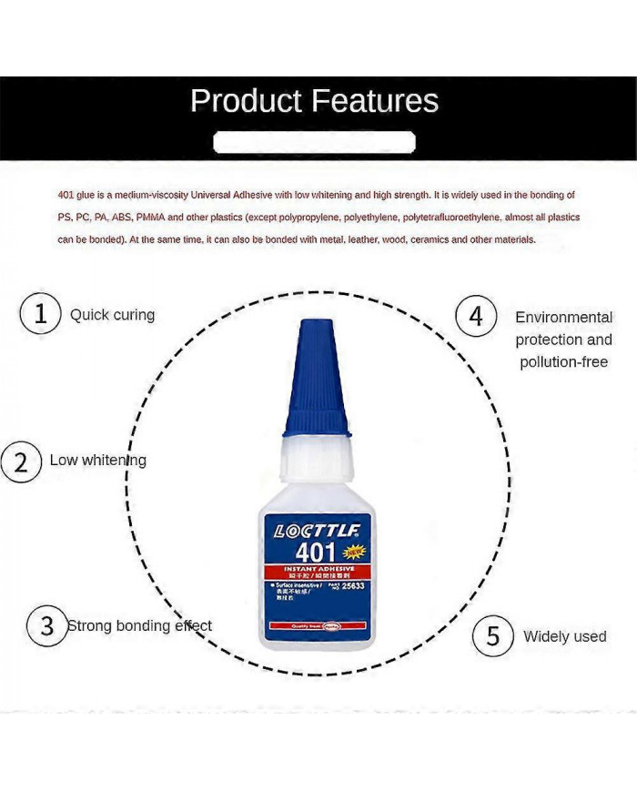 3x Loctite 401 Adhésif Rapide Instantané 20ml Bouteille Plus Forte Super Colle Multi-Usage Fix Chaud Super Fort [...]
