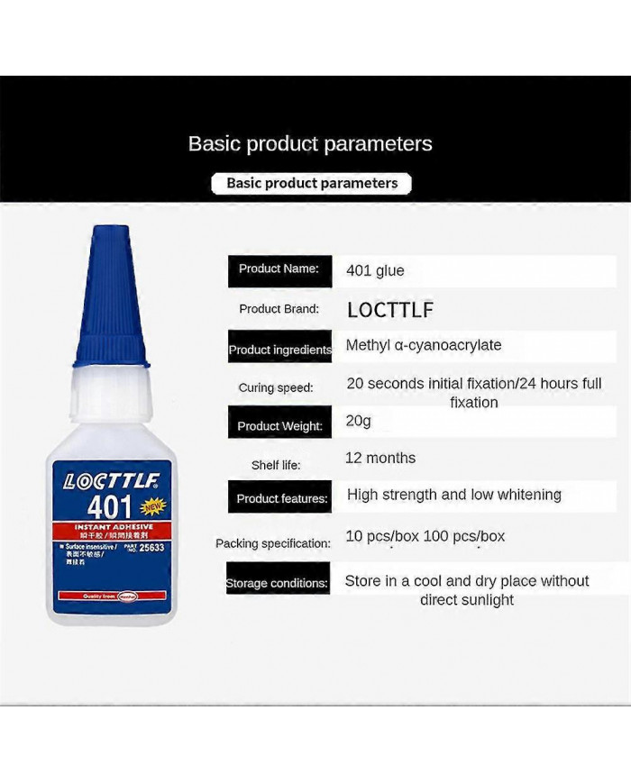3x Loctite 401 Adhésif Rapide Instantané 20ml Bouteille Plus Forte Super Colle Multi-Usage Fix Chaud Super Fort [...]