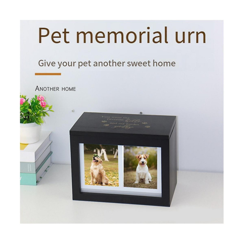 Pet Urns for Dog Cats Ashes, Loss Pet Memorial Remembrance Gift, Dog Frame Urns Wooden Pet Memorial