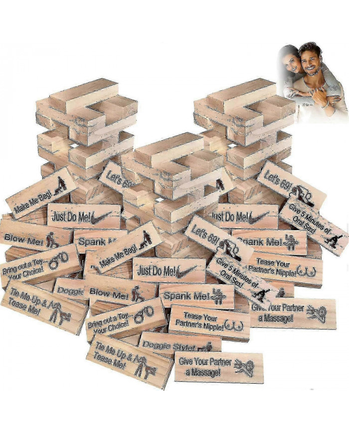 Super Naughty Block Tower Game - Idées de soirée de couple d’activités, idées de soirée de rendez-vous coquine, [...]