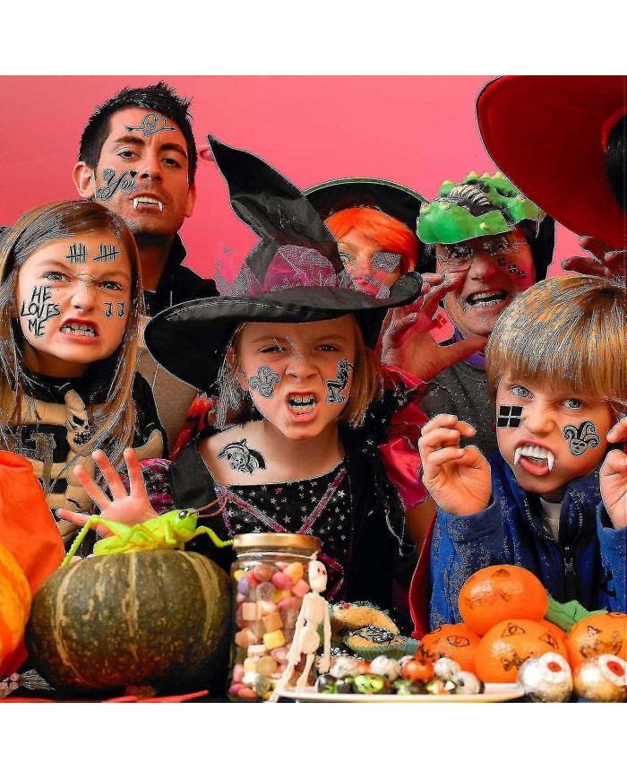 Tatouages de grande taille pour Suicide Squad Joker Harley Quinn, 5 feuilles Tatouages temporaires Autocollants [...]